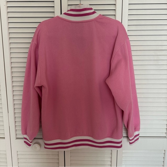 Barbie Pink Quarter Zip Sweatshirt Women’s Large Barbiecore Pullover - Picture 5 of 9
